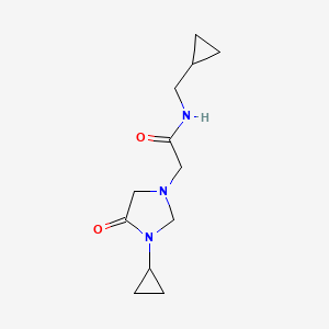 molecular formula C12H19N3O2 B6777273 N-(cyclopropylmethyl)-2-(3-cyclopropyl-4-oxoimidazolidin-1-yl)acetamide 