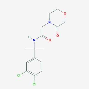molecular formula C15H18Cl2N2O3 B6777369 N-[2-(3,4-dichlorophenyl)propan-2-yl]-2-(3-oxomorpholin-4-yl)acetamide 