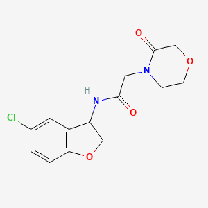 molecular formula C14H15ClN2O4 B6777373 N-(5-chloro-2,3-dihydro-1-benzofuran-3-yl)-2-(3-oxomorpholin-4-yl)acetamide 