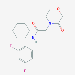 molecular formula C18H22F2N2O3 B6777381 N-[1-(2,4-difluorophenyl)cyclohexyl]-2-(3-oxomorpholin-4-yl)acetamide 