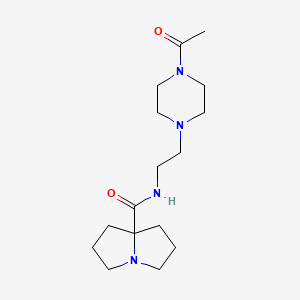 molecular formula C16H28N4O2 B6777590 N-[2-(4-acetylpiperazin-1-yl)ethyl]-1,2,3,5,6,7-hexahydropyrrolizine-8-carboxamide 