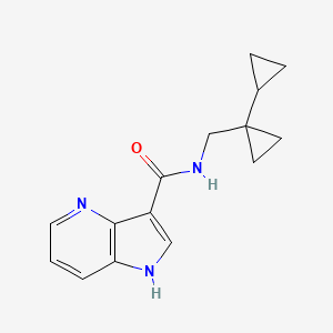 molecular formula C15H17N3O B6777603 N-[(1-cyclopropylcyclopropyl)methyl]-1H-pyrrolo[3,2-b]pyridine-3-carboxamide 