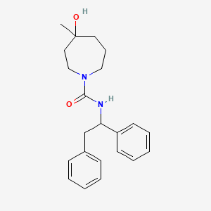 molecular formula C22H28N2O2 B6777717 N-(1,2-diphenylethyl)-4-hydroxy-4-methylazepane-1-carboxamide 