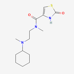 molecular formula C14H23N3O2S B6777748 N-[2-[cyclohexyl(methyl)amino]ethyl]-N-methyl-2-oxo-3H-1,3-thiazole-4-carboxamide 