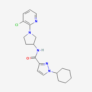 molecular formula C19H24ClN5O B6777809 N-[1-(3-chloropyridin-2-yl)pyrrolidin-3-yl]-1-cyclohexylpyrazole-3-carboxamide 