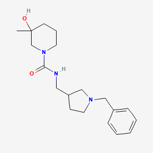 molecular formula C19H29N3O2 B6777814 N-[(1-benzylpyrrolidin-3-yl)methyl]-3-hydroxy-3-methylpiperidine-1-carboxamide 