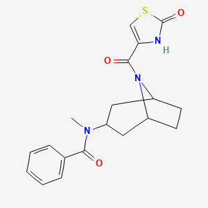 molecular formula C19H21N3O3S B6777864 N-methyl-N-[8-(2-oxo-3H-1,3-thiazole-4-carbonyl)-8-azabicyclo[3.2.1]octan-3-yl]benzamide 