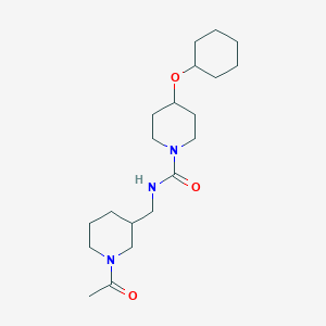 molecular formula C20H35N3O3 B6778188 N-[(1-acetylpiperidin-3-yl)methyl]-4-cyclohexyloxypiperidine-1-carboxamide 