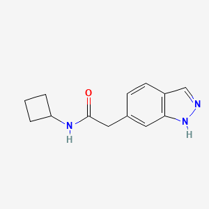 molecular formula C13H15N3O B6778307 N-cyclobutyl-2-(1H-indazol-6-yl)acetamide 