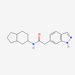 molecular formula C18H23N3O B6778337 N-(2,3,3a,4,5,6,7,7a-octahydro-1H-inden-5-yl)-2-(1H-indazol-6-yl)acetamide 