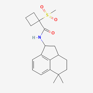 molecular formula C20H27NO3S B6778405 N-(5,5-dimethyl-2,3,3a,4-tetrahydro-1H-acenaphthylen-1-yl)-1-methylsulfonylcyclobutane-1-carboxamide 