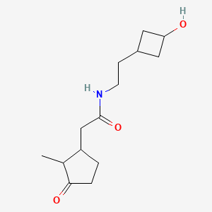molecular formula C14H23NO3 B6778586 N-[2-(3-hydroxycyclobutyl)ethyl]-2-(2-methyl-3-oxocyclopentyl)acetamide 