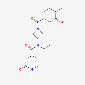 molecular formula C19H30N4O4 B6778612 N-ethyl-1-methyl-N-[1-(1-methyl-2-oxopiperidine-4-carbonyl)azetidin-3-yl]-2-oxopiperidine-4-carboxamide 