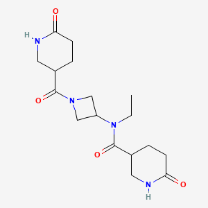 molecular formula C17H26N4O4 B6778624 N-ethyl-6-oxo-N-[1-(6-oxopiperidine-3-carbonyl)azetidin-3-yl]piperidine-3-carboxamide 