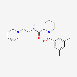 molecular formula C22H31N3O2 B6778637 N-[2-(3,6-dihydro-2H-pyridin-1-yl)ethyl]-1-(3,5-dimethylbenzoyl)piperidine-2-carboxamide 