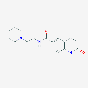 molecular formula C18H23N3O2 B6778645 N-[2-(3,6-dihydro-2H-pyridin-1-yl)ethyl]-1-methyl-2-oxo-3,4-dihydroquinoline-6-carboxamide 