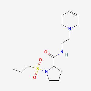 molecular formula C15H27N3O3S B6778651 N-[2-(3,6-dihydro-2H-pyridin-1-yl)ethyl]-1-propylsulfonylpyrrolidine-2-carboxamide 