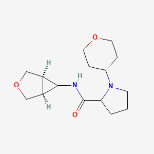 molecular formula C15H24N2O3 B6778681 N-[(1R,5S)-3-oxabicyclo[3.1.0]hexan-6-yl]-1-(oxan-4-yl)pyrrolidine-2-carboxamide 