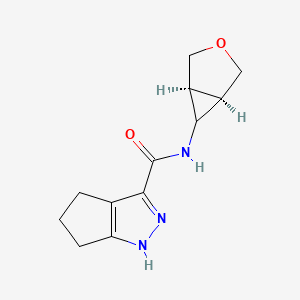molecular formula C12H15N3O2 B6778687 N-[(1R,5S)-3-oxabicyclo[3.1.0]hexan-6-yl]-1,4,5,6-tetrahydrocyclopenta[c]pyrazole-3-carboxamide 