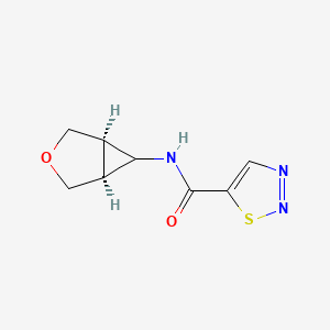molecular formula C8H9N3O2S B6778721 N-[(1R,5S)-3-oxabicyclo[3.1.0]hexan-6-yl]thiadiazole-5-carboxamide 