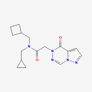 molecular formula C16H21N5O2 B6778822 N-(cyclobutylmethyl)-N-(cyclopropylmethyl)-2-(4-oxopyrazolo[1,5-d][1,2,4]triazin-5-yl)acetamide 