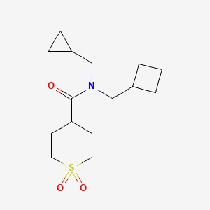 molecular formula C15H25NO3S B6778833 N-(cyclobutylmethyl)-N-(cyclopropylmethyl)-1,1-dioxothiane-4-carboxamide 
