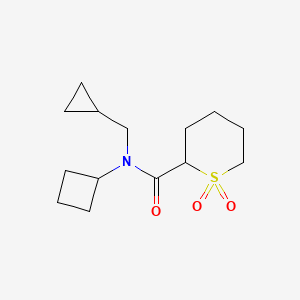 molecular formula C14H23NO3S B6778839 N-cyclobutyl-N-(cyclopropylmethyl)-1,1-dioxothiane-2-carboxamide 