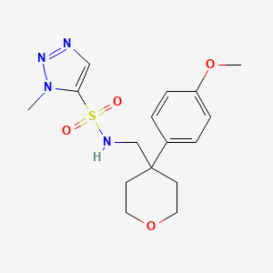molecular formula C16H22N4O4S B6778915 N-[[4-(4-methoxyphenyl)oxan-4-yl]methyl]-3-methyltriazole-4-sulfonamide 