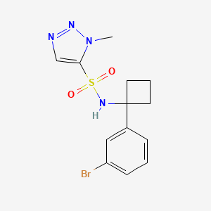 molecular formula C13H15BrN4O2S B6778923 N-[1-(3-bromophenyl)cyclobutyl]-3-methyltriazole-4-sulfonamide 
