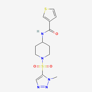molecular formula C13H17N5O3S2 B6778924 N-[1-(3-methyltriazol-4-yl)sulfonylpiperidin-4-yl]thiophene-3-carboxamide 