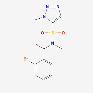 molecular formula C12H15BrN4O2S B6778931 N-[1-(2-bromophenyl)ethyl]-N,3-dimethyltriazole-4-sulfonamide 