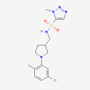 molecular formula C15H20ClN5O2S B6778959 N-[[1-(5-chloro-2-methylphenyl)pyrrolidin-3-yl]methyl]-3-methyltriazole-4-sulfonamide 