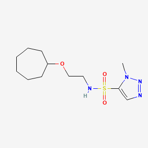 molecular formula C12H22N4O3S B6778983 N-(2-cycloheptyloxyethyl)-3-methyltriazole-4-sulfonamide 