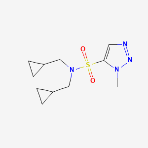 molecular formula C11H18N4O2S B6778987 N,N-bis(cyclopropylmethyl)-3-methyltriazole-4-sulfonamide 