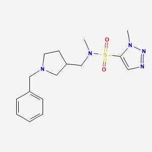 molecular formula C16H23N5O2S B6779003 N-[(1-benzylpyrrolidin-3-yl)methyl]-N,3-dimethyltriazole-4-sulfonamide 