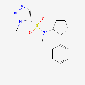 molecular formula C16H22N4O2S B6779005 N,3-dimethyl-N-[2-(4-methylphenyl)cyclopentyl]triazole-4-sulfonamide 