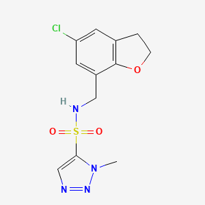 molecular formula C12H13ClN4O3S B6779079 N-[(5-chloro-2,3-dihydro-1-benzofuran-7-yl)methyl]-3-methyltriazole-4-sulfonamide 