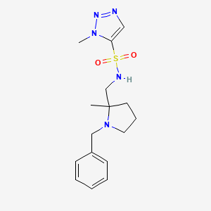 molecular formula C16H23N5O2S B6779096 N-[(1-benzyl-2-methylpyrrolidin-2-yl)methyl]-3-methyltriazole-4-sulfonamide 