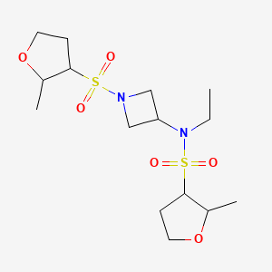 molecular formula C15H28N2O6S2 B6779168 N-ethyl-2-methyl-N-[1-(2-methyloxolan-3-yl)sulfonylazetidin-3-yl]oxolane-3-sulfonamide 