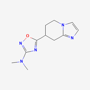 molecular formula C11H15N5O B6779258 N,N-dimethyl-5-(5,6,7,8-tetrahydroimidazo[1,2-a]pyridin-7-yl)-1,2,4-oxadiazol-3-amine 