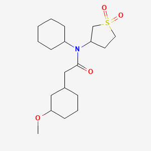 molecular formula C19H33NO4S B6779281 N-cyclohexyl-N-(1,1-dioxothiolan-3-yl)-2-(3-methoxycyclohexyl)acetamide 