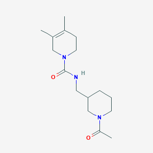 molecular formula C16H27N3O2 B6779373 N-[(1-acetylpiperidin-3-yl)methyl]-4,5-dimethyl-3,6-dihydro-2H-pyridine-1-carboxamide 