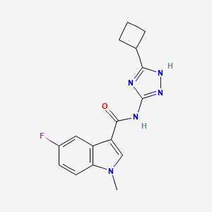 molecular formula C16H16FN5O B6779463 N-(5-cyclobutyl-1H-1,2,4-triazol-3-yl)-5-fluoro-1-methylindole-3-carboxamide 