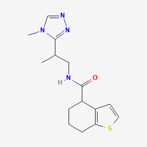 molecular formula C15H20N4OS B6779475 N-[2-(4-methyl-1,2,4-triazol-3-yl)propyl]-4,5,6,7-tetrahydro-1-benzothiophene-4-carboxamide 