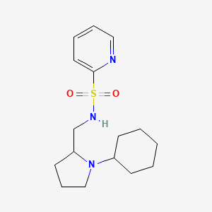 molecular formula C16H25N3O2S B6779547 N-[(1-cyclohexylpyrrolidin-2-yl)methyl]pyridine-2-sulfonamide 