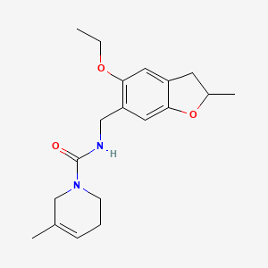 molecular formula C19H26N2O3 B6779640 N-[(5-ethoxy-2-methyl-2,3-dihydro-1-benzofuran-6-yl)methyl]-5-methyl-3,6-dihydro-2H-pyridine-1-carboxamide 