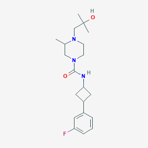 molecular formula C20H30FN3O2 B6779737 N-[3-(3-fluorophenyl)cyclobutyl]-4-(2-hydroxy-2-methylpropyl)-3-methylpiperazine-1-carboxamide 