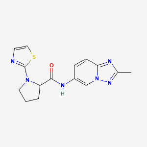 molecular formula C15H16N6OS B6779752 N-(2-methyl-[1,2,4]triazolo[1,5-a]pyridin-6-yl)-1-(1,3-thiazol-2-yl)pyrrolidine-2-carboxamide 