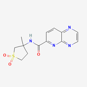 molecular formula C13H14N4O3S B6779765 N-(3-methyl-1,1-dioxothiolan-3-yl)pyrido[2,3-b]pyrazine-6-carboxamide 
