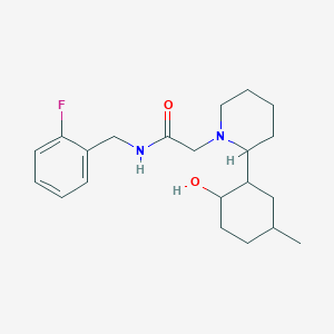 molecular formula C21H31FN2O2 B6779772 N-[(2-fluorophenyl)methyl]-2-[2-(2-hydroxy-5-methylcyclohexyl)piperidin-1-yl]acetamide 